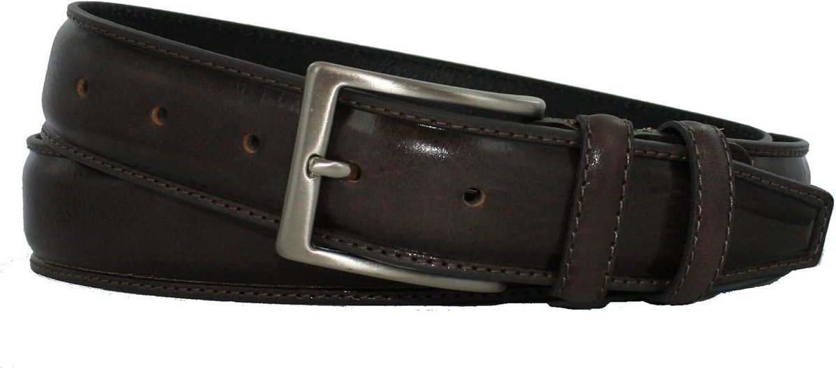 Pantalon Riem 3,5cm | Heren/Dames | Kleur: Bruin | Riemmaat: 115 (totale lengte: 130cm) | 100% Echt Leer | Nikkelvrije gesp