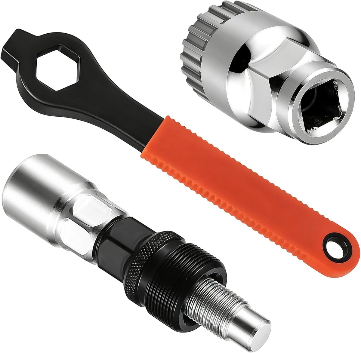 3-in-1 fiets-cranktrekkerset, stalen fiets-crankverwijderingsgereedschap, robuuste trapasverwijderingsset, fietskettettrekker voor vierkant schroefdraad crankstel, mountainbike, e-bike