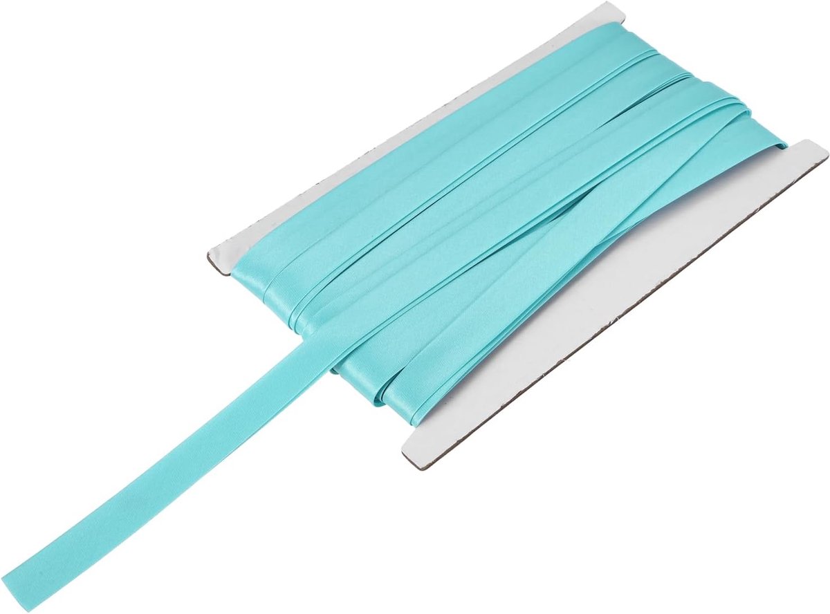 BIA Dubbel gevouwen band om te naaien, 12/20 cm x 30 cm, satijn, voorgevouwen continue band voor naden, dekbedden, zomen, doe-het-zelf handwerk, hemelsblauw