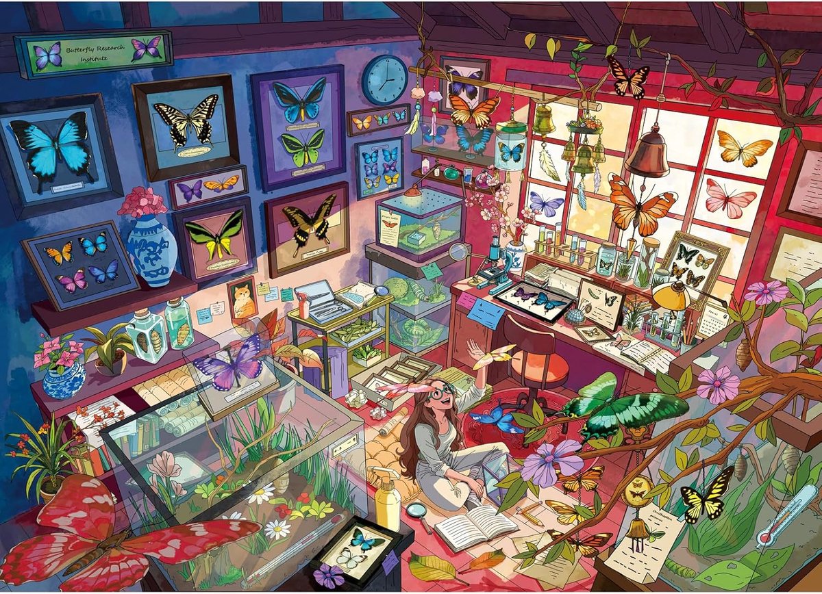 Puzzel van 1000 stukjes voor volwassenen, vlinderlaboratorium, klassieke puzzelspellen voor het hele gezin, decoratieve puzzel, cadeau voor vrouwen en mannen