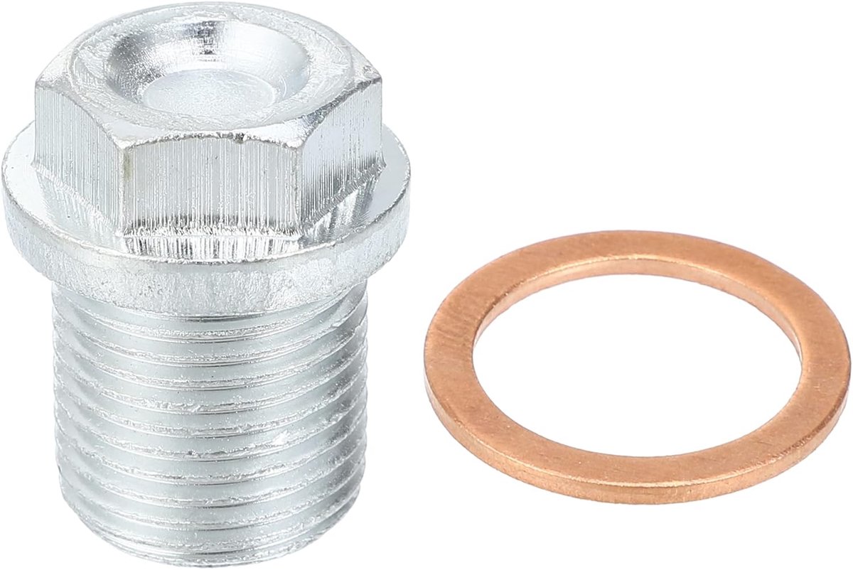 ABSOPRO M18x1.5 Stalen Motorolie Afvoerplug Schroef Met Afdichtring voor Volvo XC60 XC90 S90 S70 C70 voor Ford Focus Zilveren Kleur