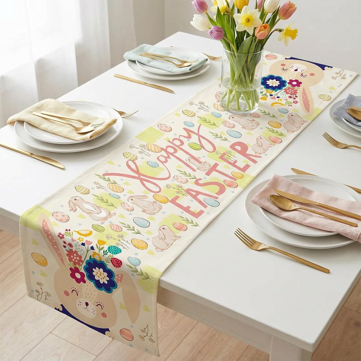 Paastafelloper voor Eettafel Seizoensgebonden Lente Zomer Paasdecoraties Huisfeest 35x180 cm