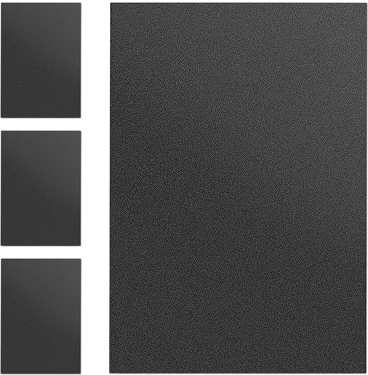 kunststof platen, 4 stuks, 3 mm, 30 x 20 cm, mat oppervlak, ABS-kunststofplaat, duurzame snijbare kunststof plaat, met beschermfolie voor modelbouw, knutselen, spatborden, schilderen, zwart
