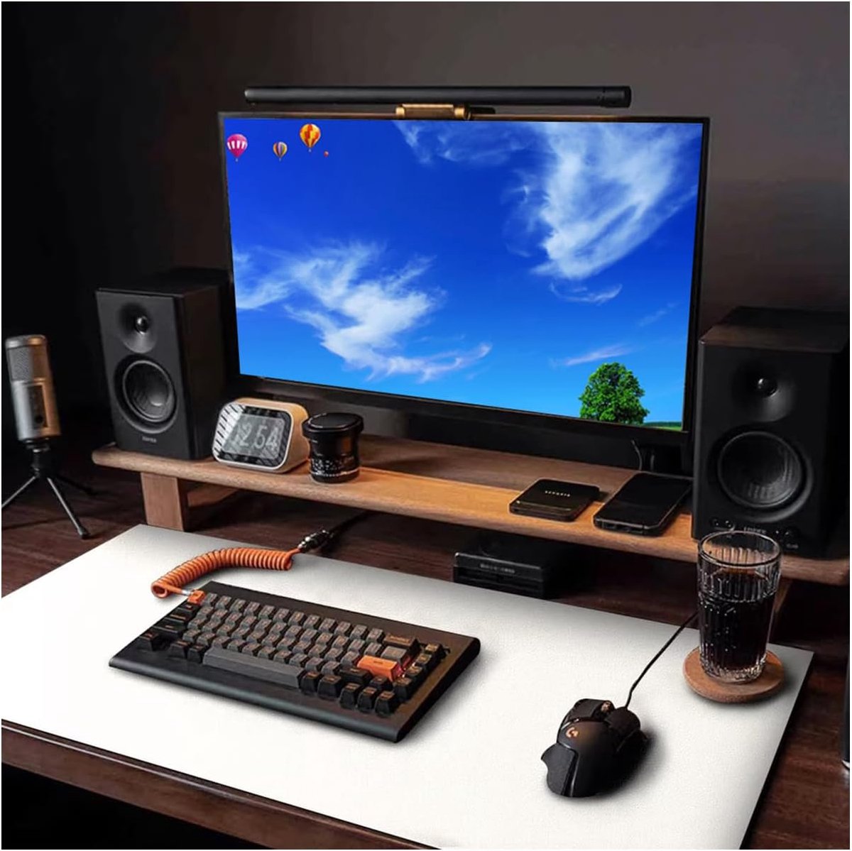 Bureauonderlegger, bureaumat, antislip, voor games, werk en studie, wit, 40 x 80 cm