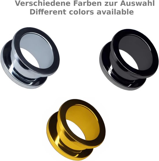 TUNNEL 4-18mm CHIRURGENSTAAL 316L ROESTVRIJ STAAL Piercing Sieraden Plug Tube Ear Plug Schroef Draad Stalen Ear-Plug (14mm, Zwart Donker) — afbeelding 5