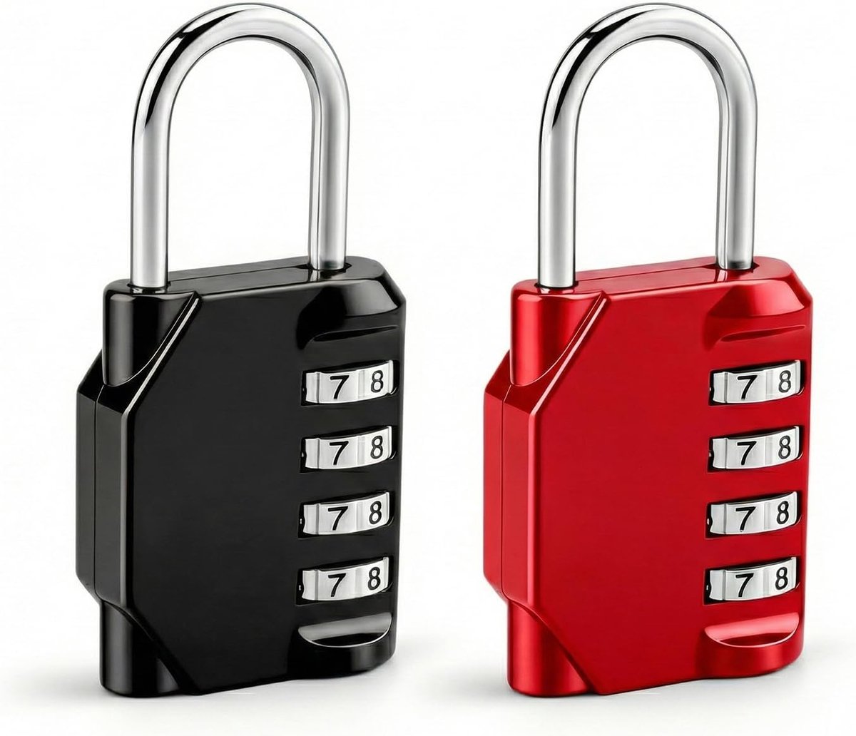 2 stuks zware combinatiehangsloten met code, 4-cijferige hangsloten, weerbestendige sleutelloze padsloten met gecodeerd hangslot, buiten en binnen, voor sportschool, bagage, gympoorten, reizen