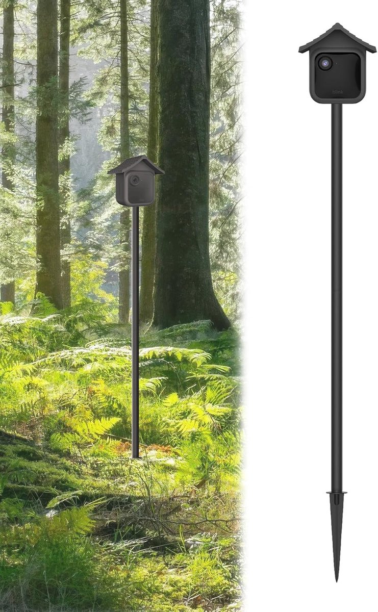 Pole Mount voor Blink Outdoor 4/Outdoor 2K+ (nieuwste generatie), in hoogte verstelbare grondpen met siliconen beschermhoes voor outdoor-beveiligingscamera's, eenvoudige montage in de tuin
