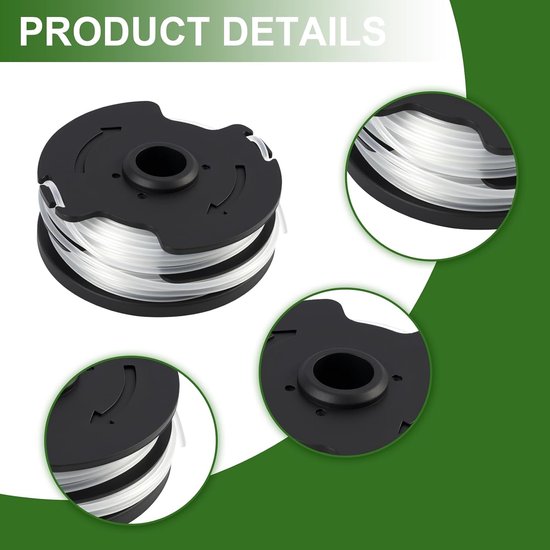 Spoelen, graskantensnijder spoelen, nylondraad spoelen, 1,6 mm nylondraad, eenvoudig te installeren, compatibel met graskantensnijder 20 Li A1 B2 C3 PRT 550 A1 A3 PRT 300 A — afbeelding 3