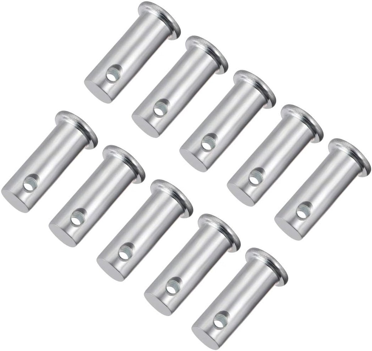 sourcing map 10 stuks eengat vorkbouten 8 mm x 20 mm platte kop verzinkt staal 10mm x 25mm 10 Pcs