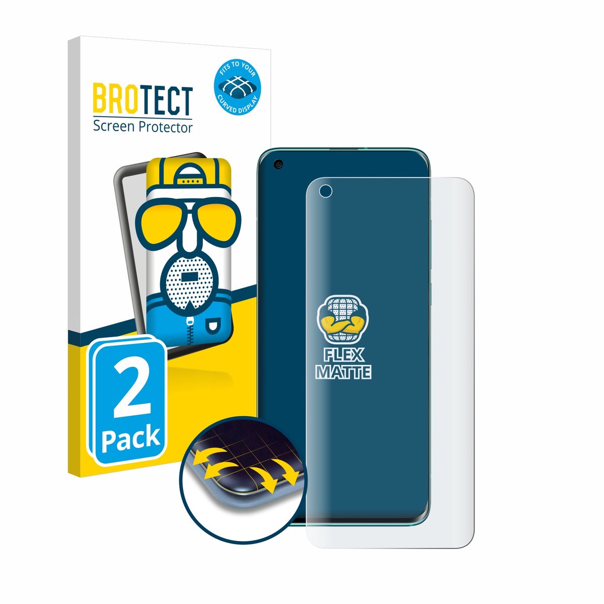 BROTECT - Screenprotector voor Xiaomi Mi 10 - Folie Beschermfolie matte volledig dekking 2 Stuks