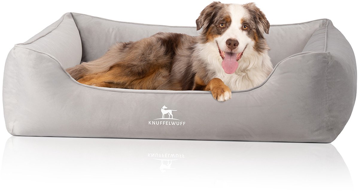 Knuffelwuff Jona orthopedisch hondenbed van zacht, warm fluweel XXL Grijs