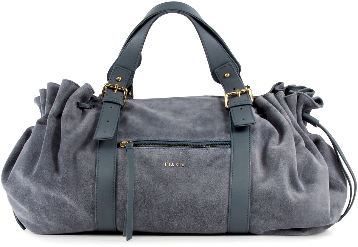 BIASIA Leren shopper schoudertas Bounce Shopping Bag Denim Lichtblauw