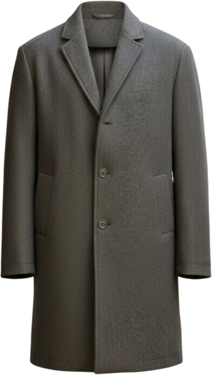 OMBRE Jas - polyester - lange mouw - knopen Donkergrijs XXL