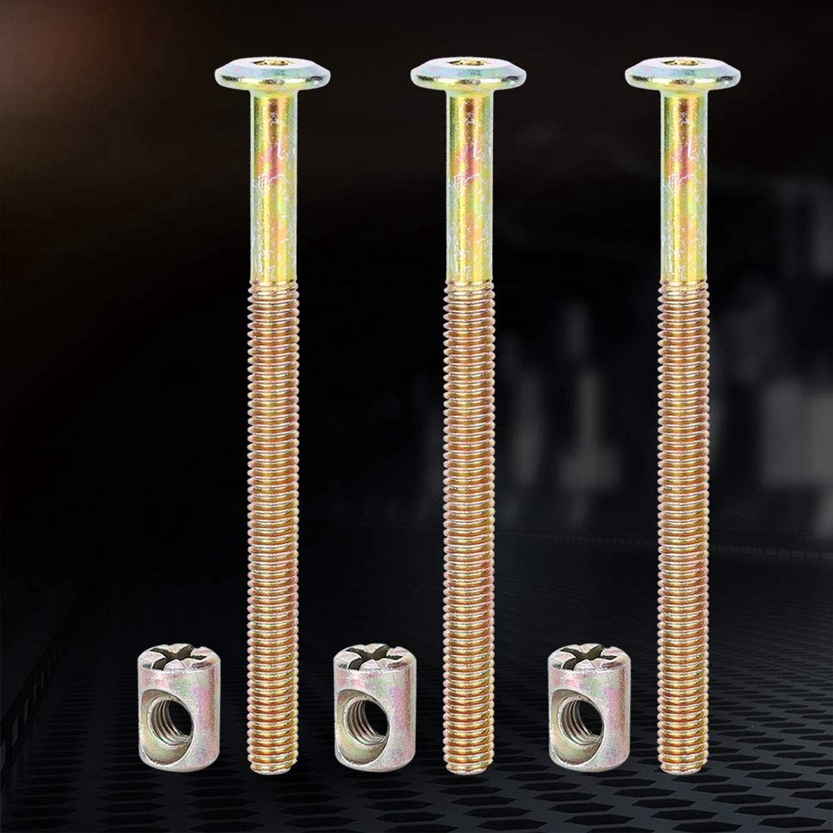 Verbindingselementen voor Meubels, Set van 10 Gegalvaniseerde Schroeven met Cilindernoten M6, 40 mm tot 100 mm Lengte, Ideaal voor Meubelmontage en Klussen
