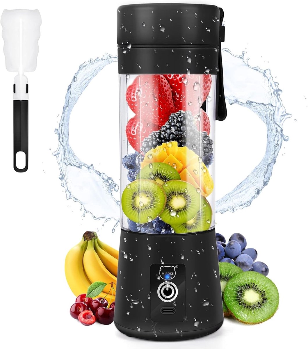 Draagbare Mixer - BPA-vrij Materiaal - USB Oplaadbaar - 6 Roestvrijstalen Messen - Voor Thuis/Kantoor/Buiten