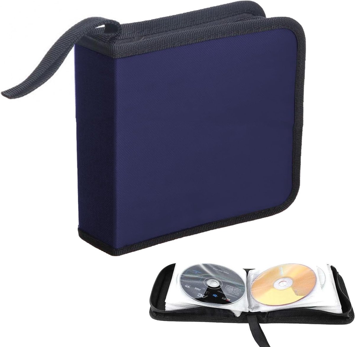 Ruime CD en DVD Opbergtas voor Auto en Thuis, Geschikt voor 40 Schijven, Blauwe Opbergoplossing