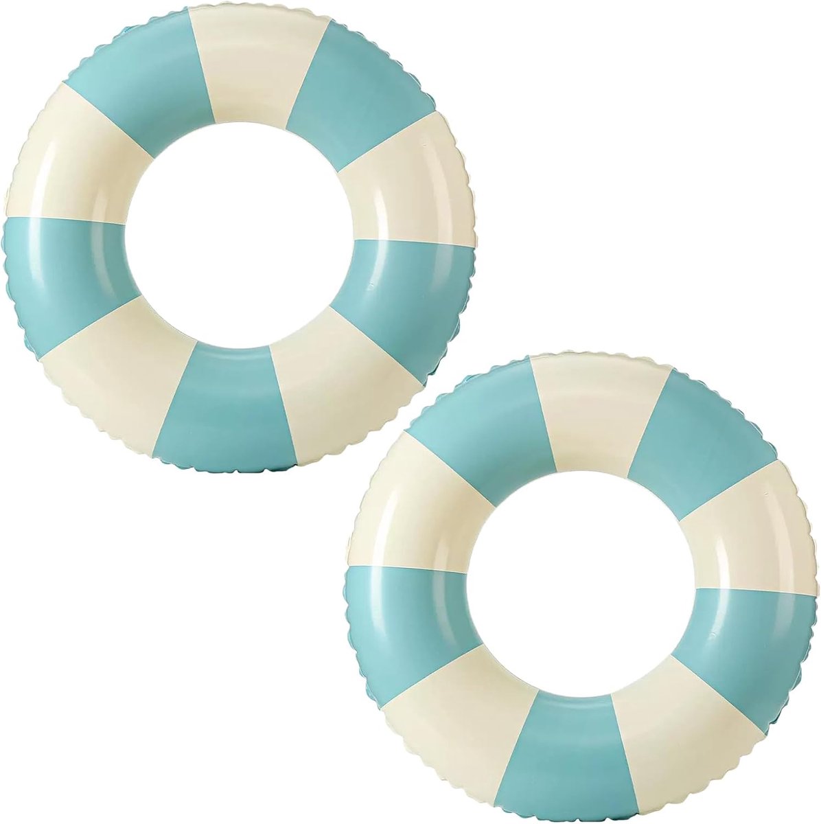LISM-Twee opblaasbare zwembanden, retro gestreepte PVC-zwembanden, perfect Geschikt voor strandvakanties en zwembadfeestjes (80 cm).