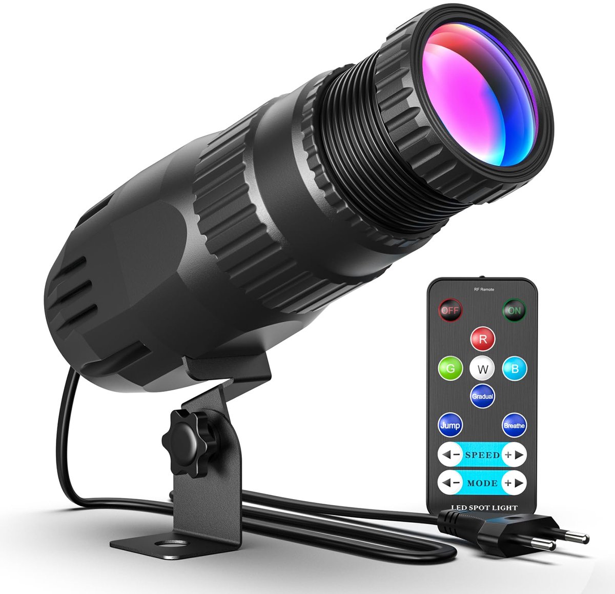 carmdering - 20W RGBW LED-Pinspot - 4-in-1 Kleurenspot - Professionele Verlichting - Handmatige Focusregeling - Dynamische Lichteffecten - Duurzaam Aluminium - Compact Ontwerp - Veelzijdige Toepassing - 1 Stuk
