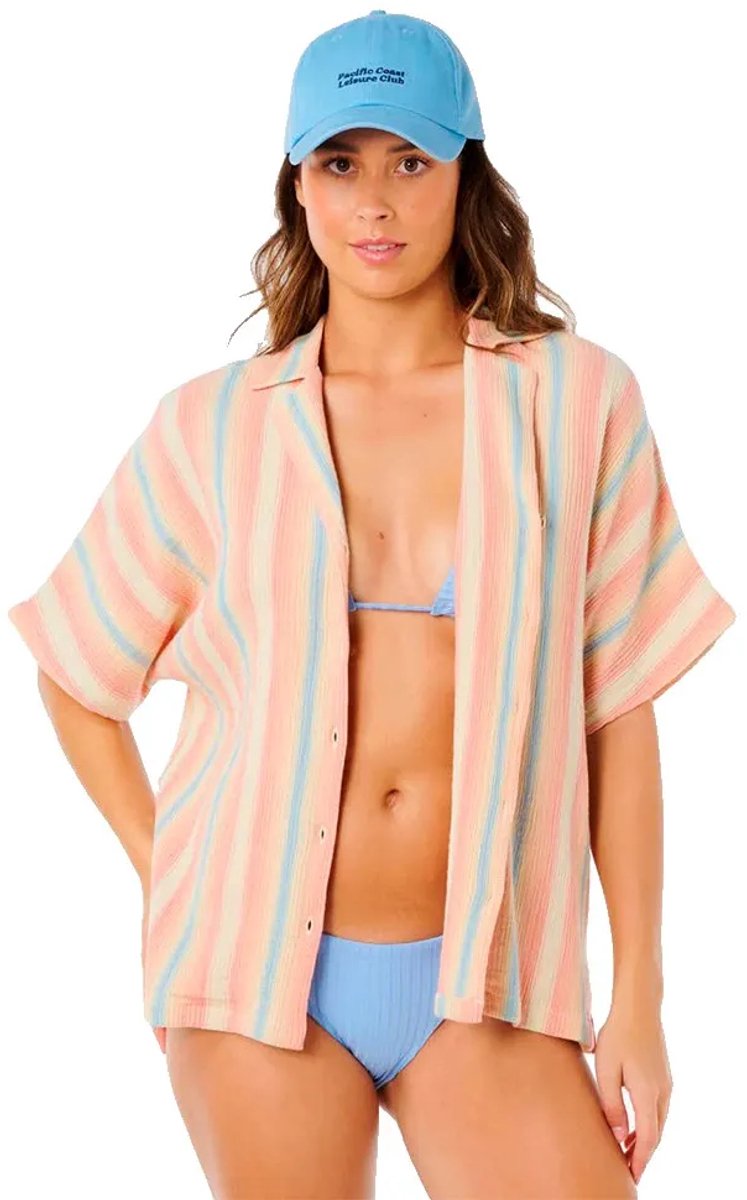 Rip Curl Premium Surf Stripe Overhemd Met Korte Mouwen M Vrouw Multico