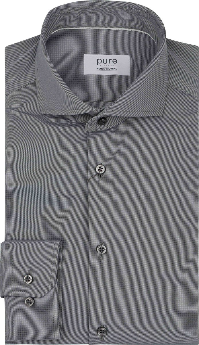 Pure The Functional Shirt Groen - Maat 40 - Heren - Overhemden Formeel