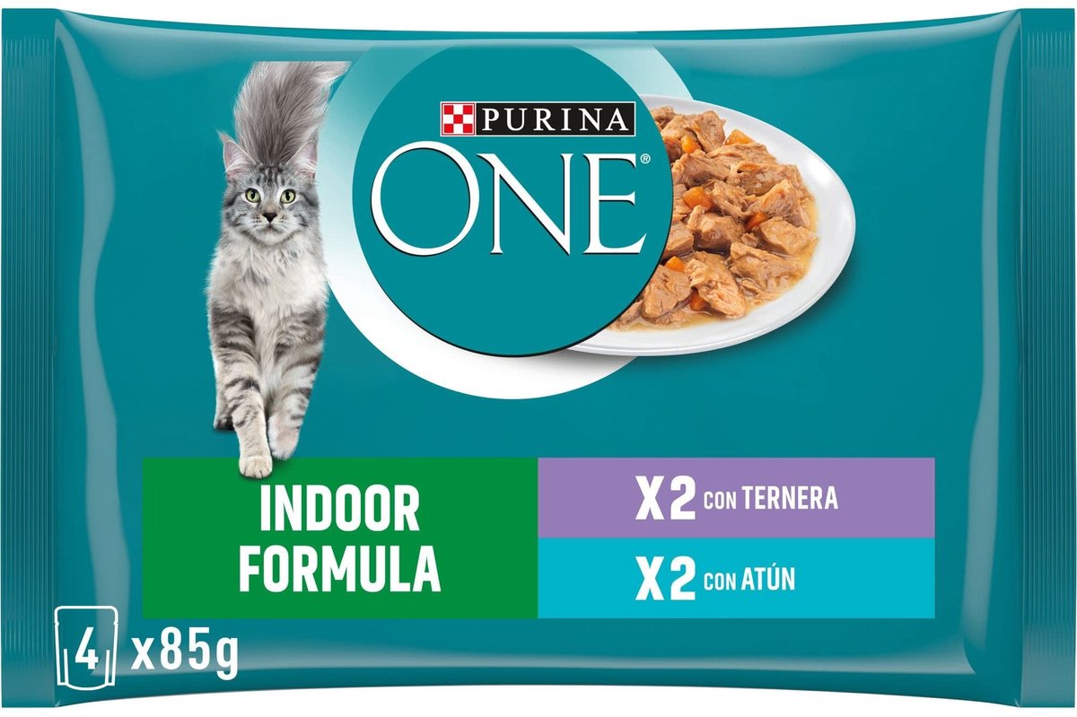 Solidchoice - Natvoer voor Huiskatten met Tonijn en Rundvlees, 12 Packs van 4 Zakjes