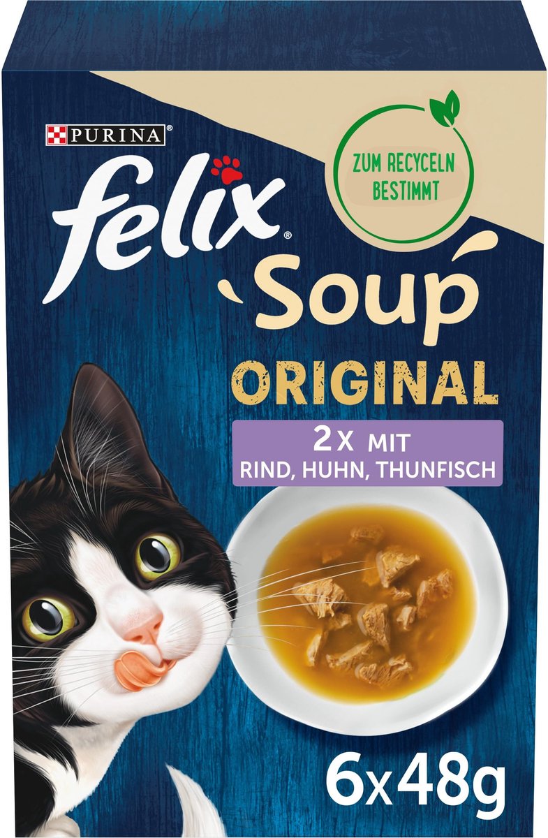 Solidchoice - Soep voor Katten met Rundvlees, Kip en Tonijn, 8-Pack