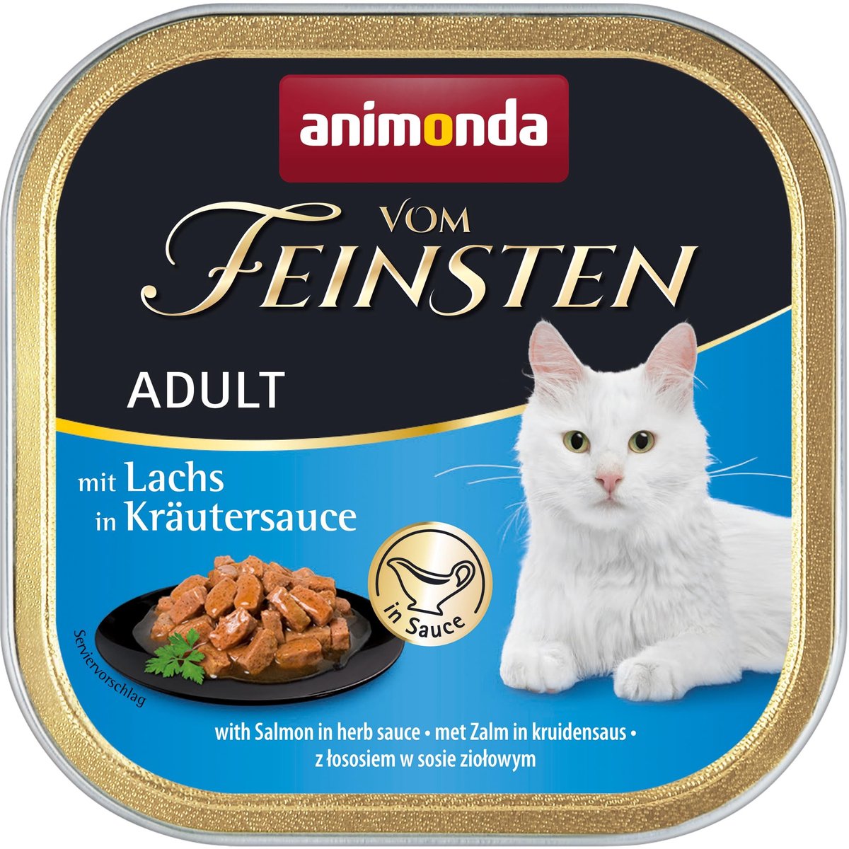 Solidchoice - Natvoer voor Volwassen Katten met Zalm in Kruiden - (32 x 100 g)