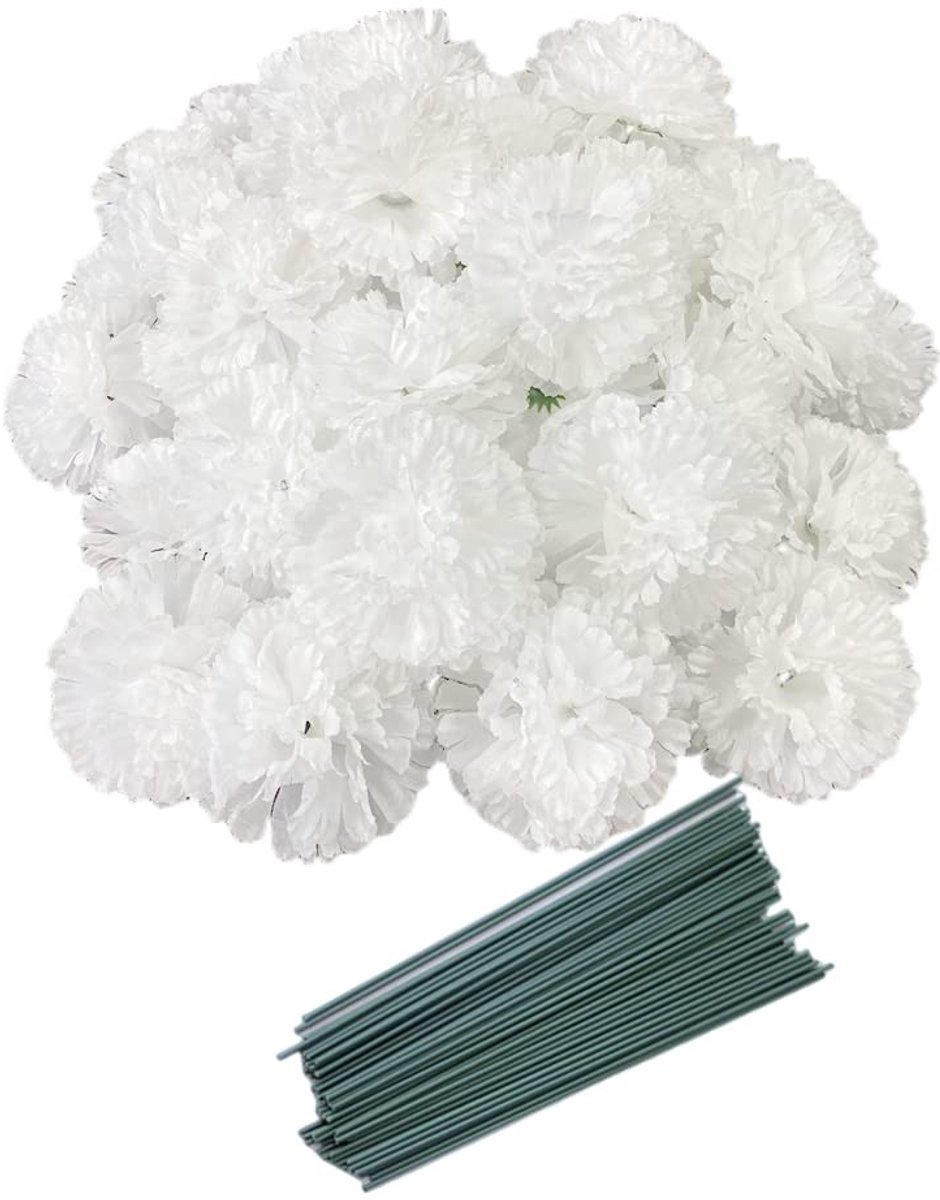 Solidchoice - Set van 50 Kunststof Zijden Anjers voor Decoratie