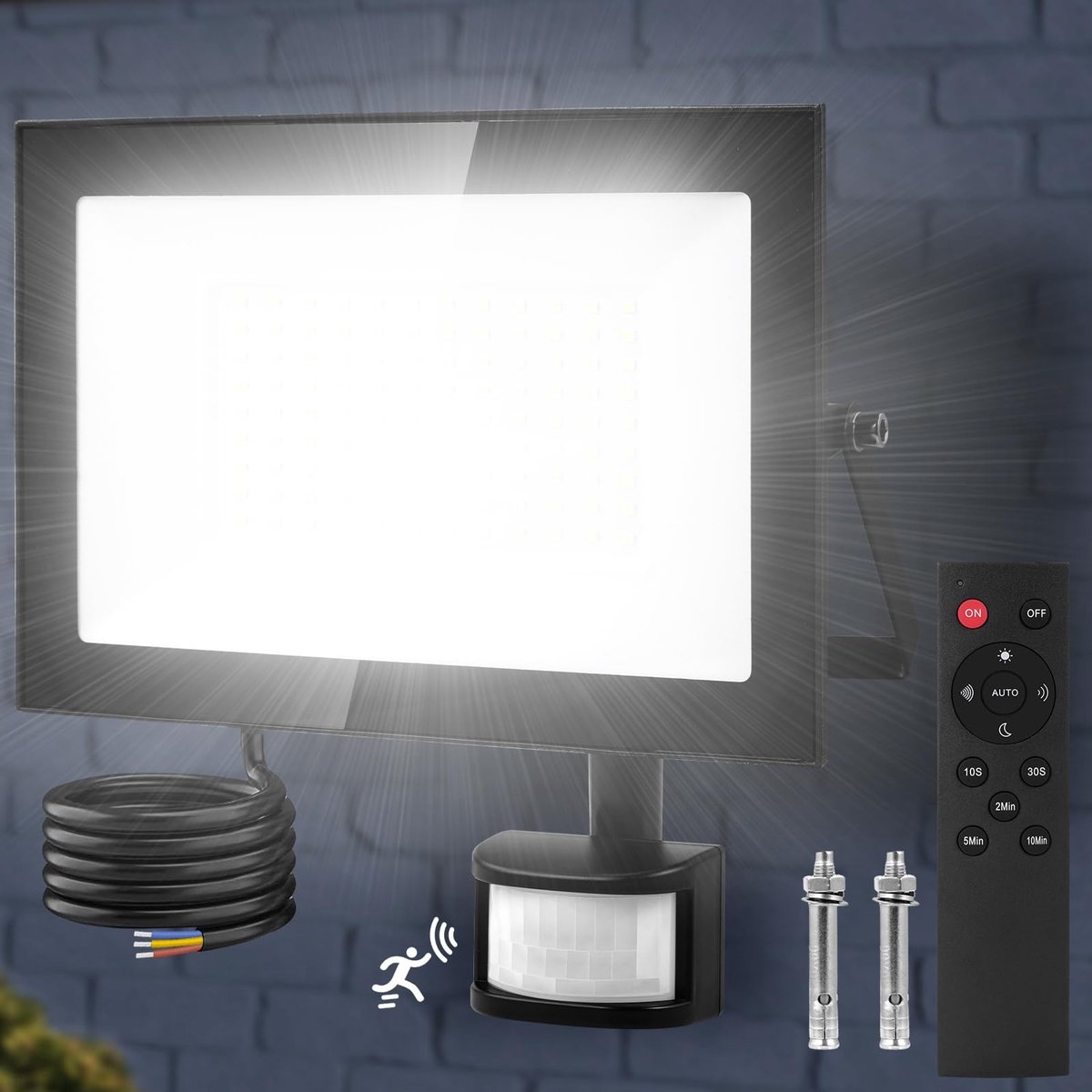 Solidchoice - Krachtige 150W LED Spotlight met Bewegingssensor voor Buiten