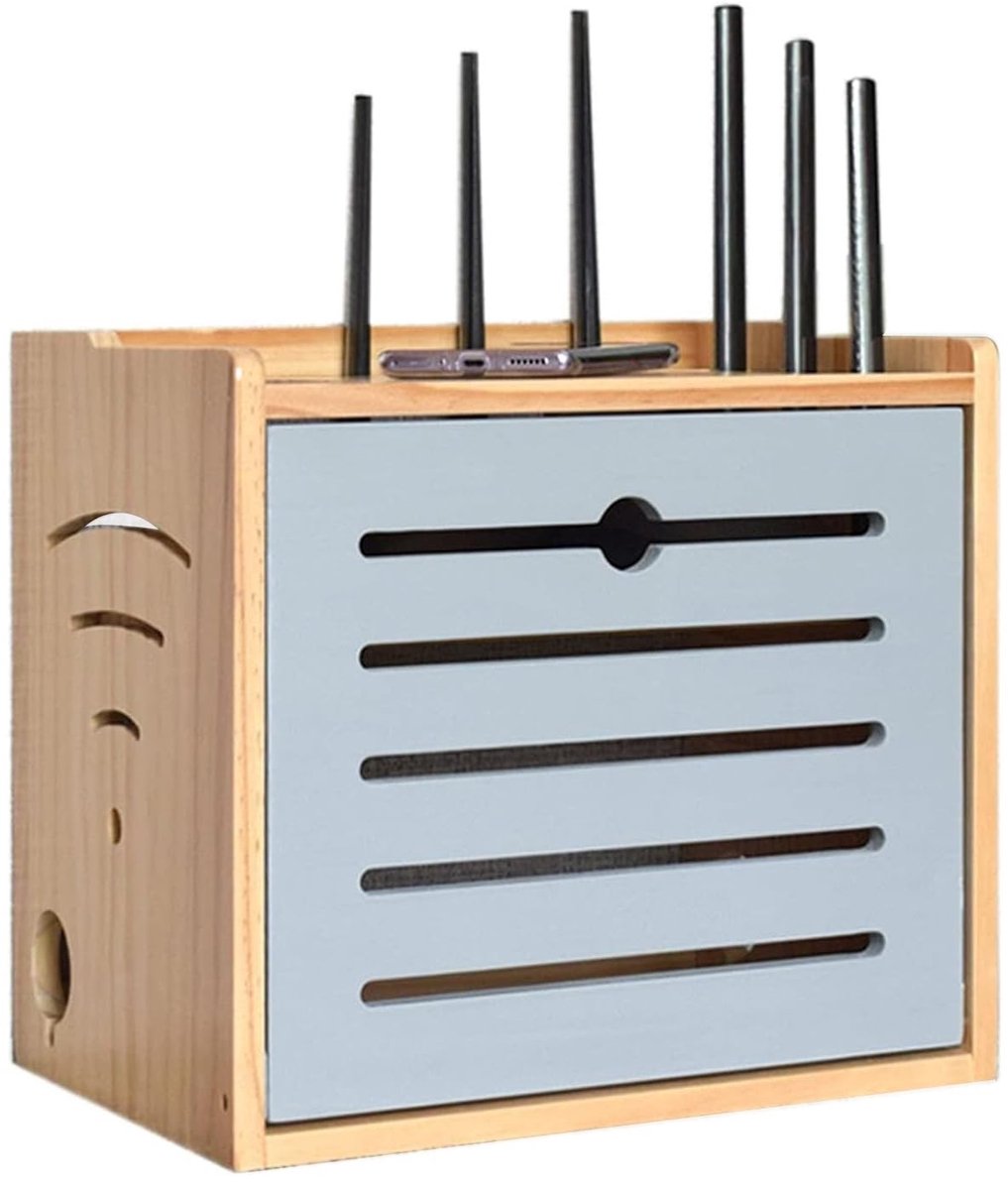 Solidchoice - Wandplank voor WiFi Router met Oplader en Kabelbeheer
