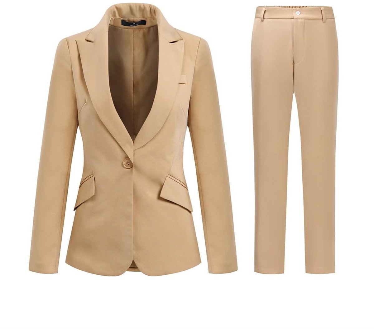 Solidchoice - 2-Piece Formele Damespak met Blazer en Broek, Apricot, XXL