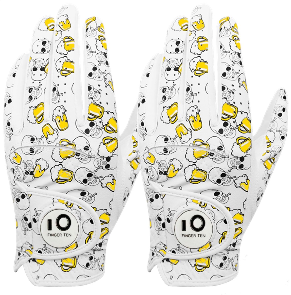 Solidchoice - Golfhandschoenen voor Linkshandige Golfer 2 Stuks met Ball Marker