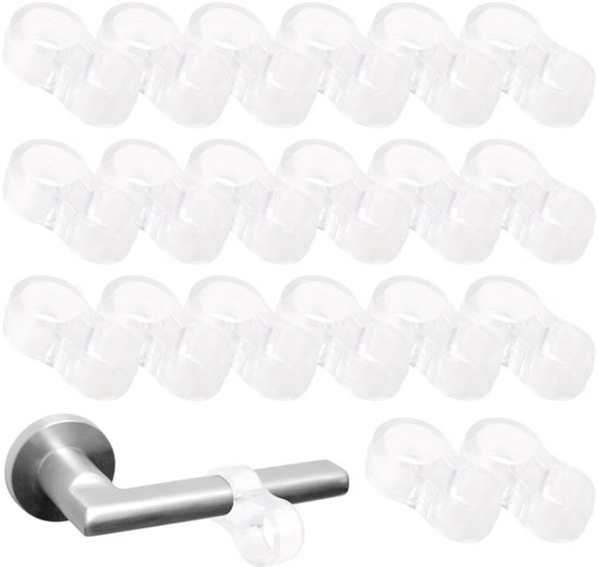 Deurstopper 20 Stuks - Deurklinkbescherming - Deurklinkbuffer - Deurstoppers Voor Binnen - Transparant - Flexibel PVC - Deurbuffer