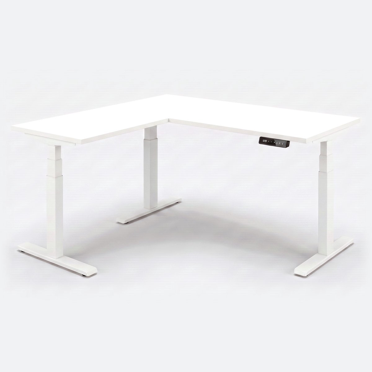 Zit-sta hoekbureau elektrisch 200x240cm – Wit, Wit