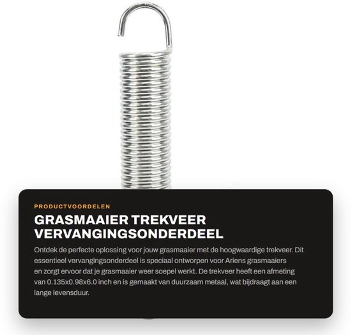 Trekveer 08320300 - Metalen Trekveer - Vervanging voor Ariens/Gravely Grasmaaier - Duurzaam - 0.135x0.98x6.0 inch - Uitstekende prestaties - Grasmaaieronderdeel