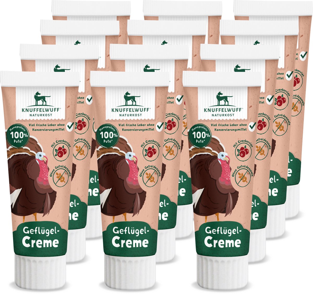 Knuffelwuff snackpasta kalkoencrème 12 stuks