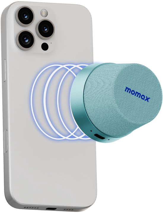 MOMAX 1-Vibe Go Magnetische Bluetooth Speaker - Draagbaar, TWS, IPX6 en 12 uur Accuduur - Mint van Momax — afbeelding 2