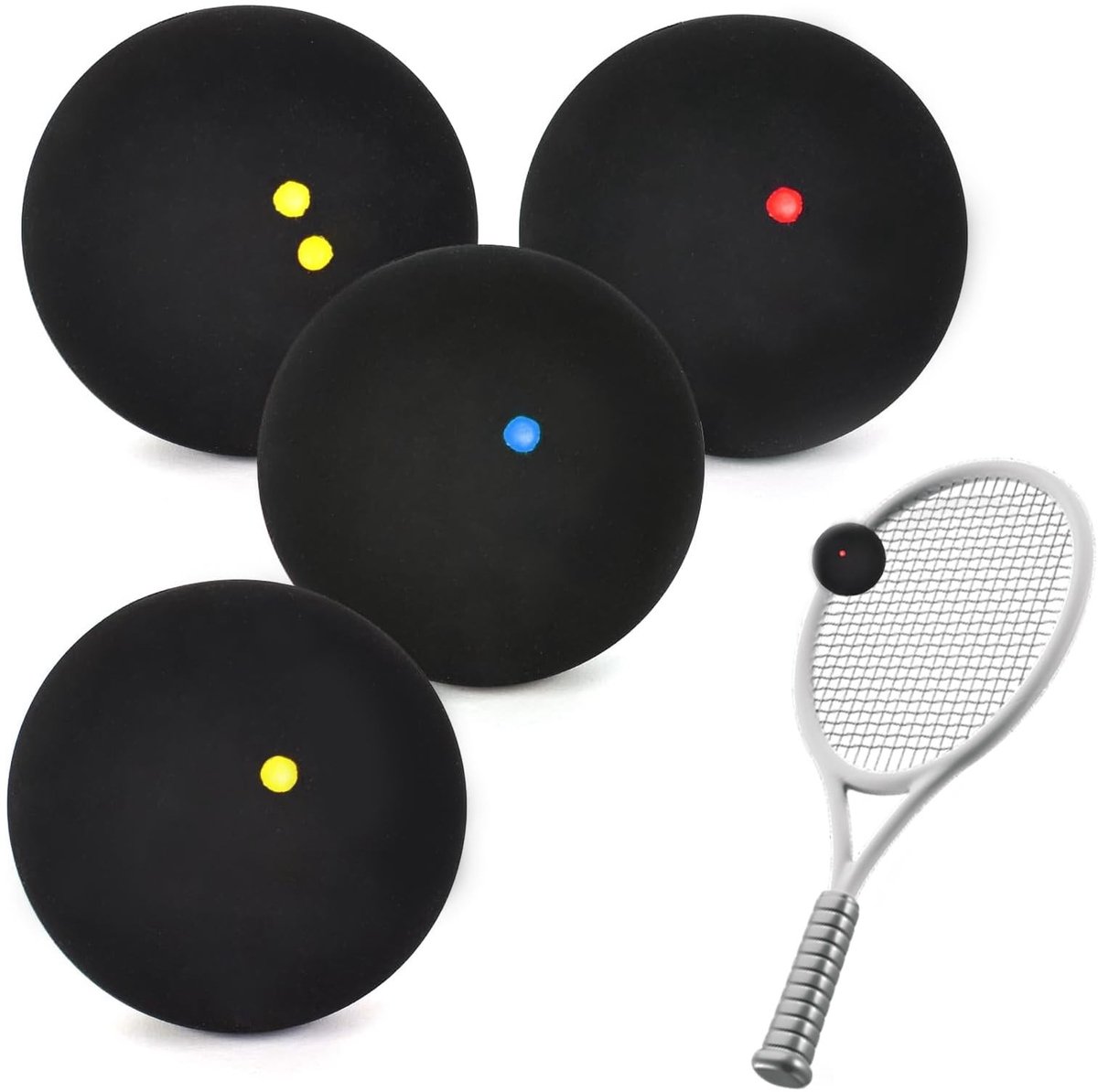 Solidchoice - Set van 4 Squashballen voor Beginners en Competities
