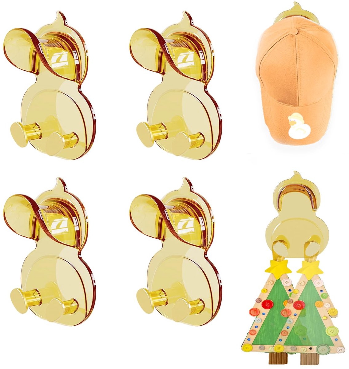 Solidchoice - Set van 4 Eend Hoedhouders