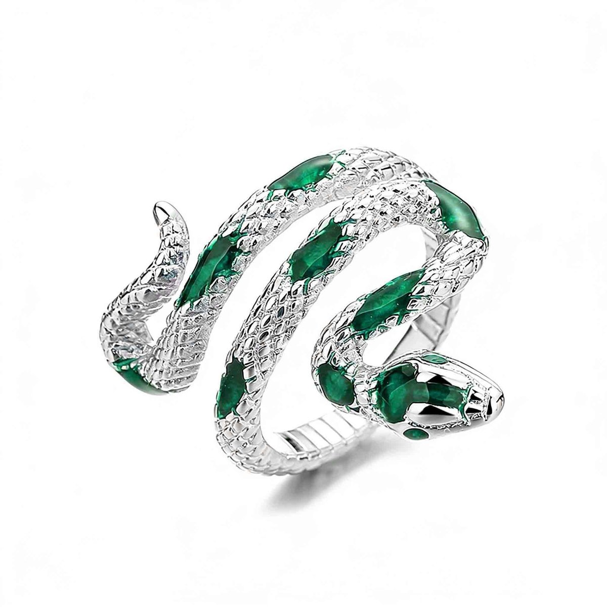 Solidchoice - Vintage Slangenring Halfopen Zilver Verstelbaar