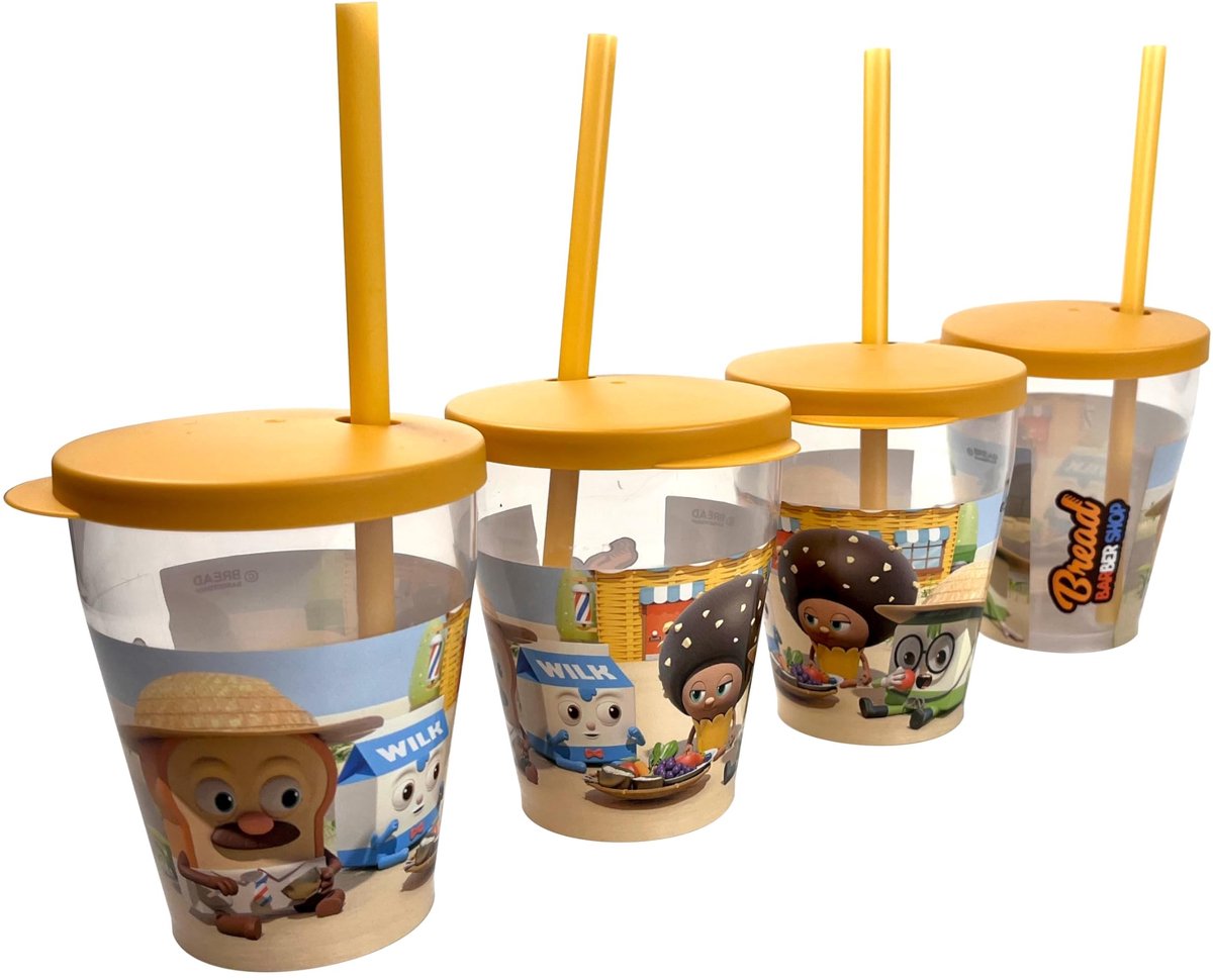 Solidchoice - Set van 4 Herbruikbare Drinkbekers 385ml