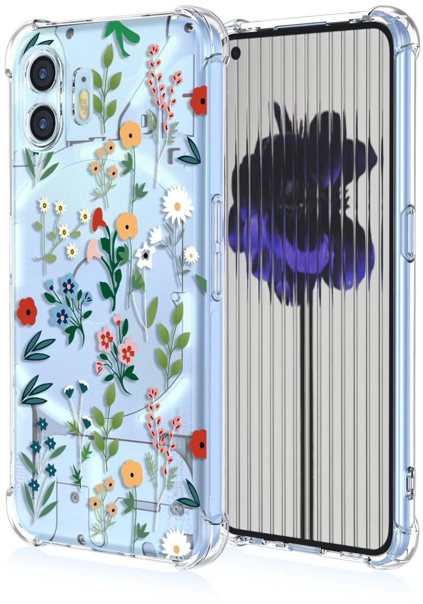 Solidchoice - Doorzichtig Hoesje voor Telefoon met Bloemenprint