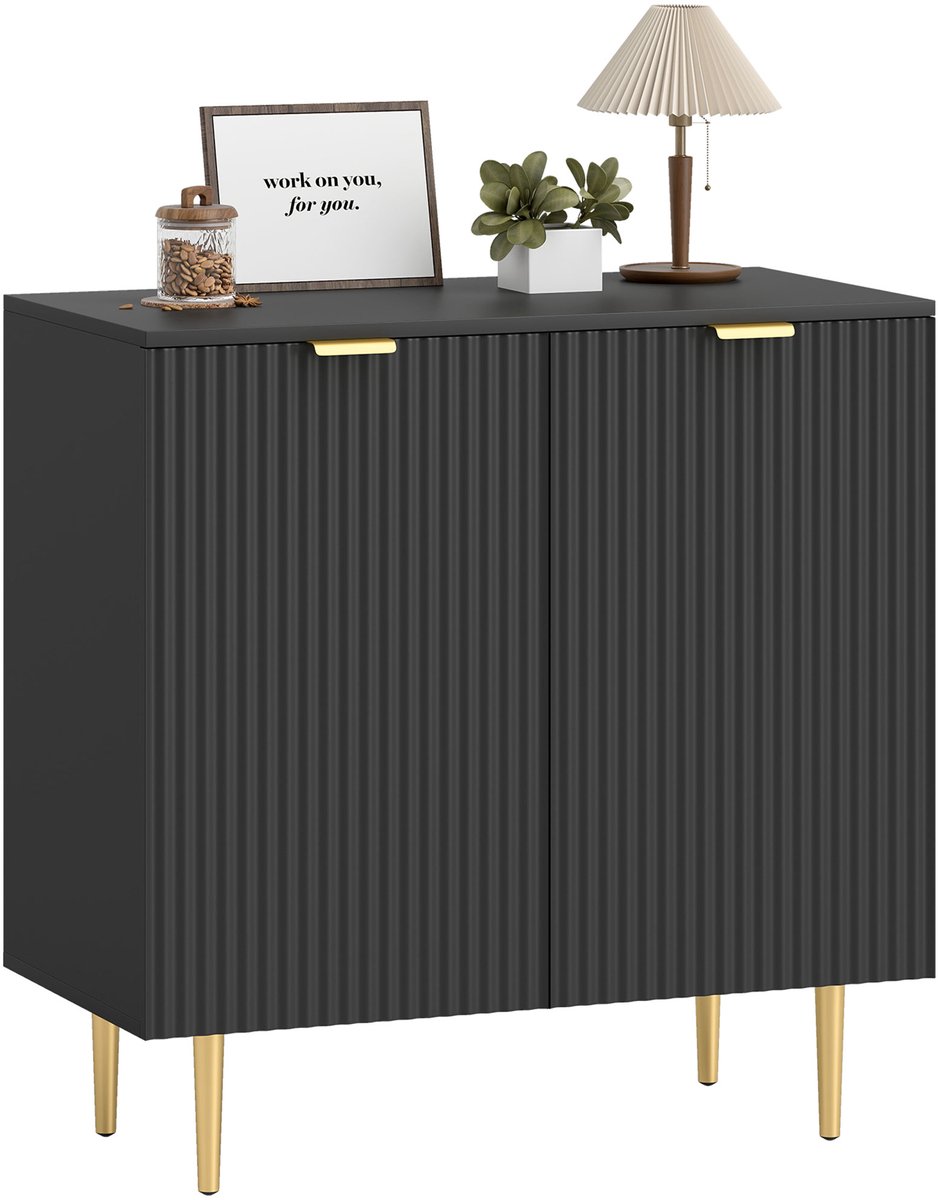 Homcom Dressoir - MDF - 80x40x80cm - Zwart