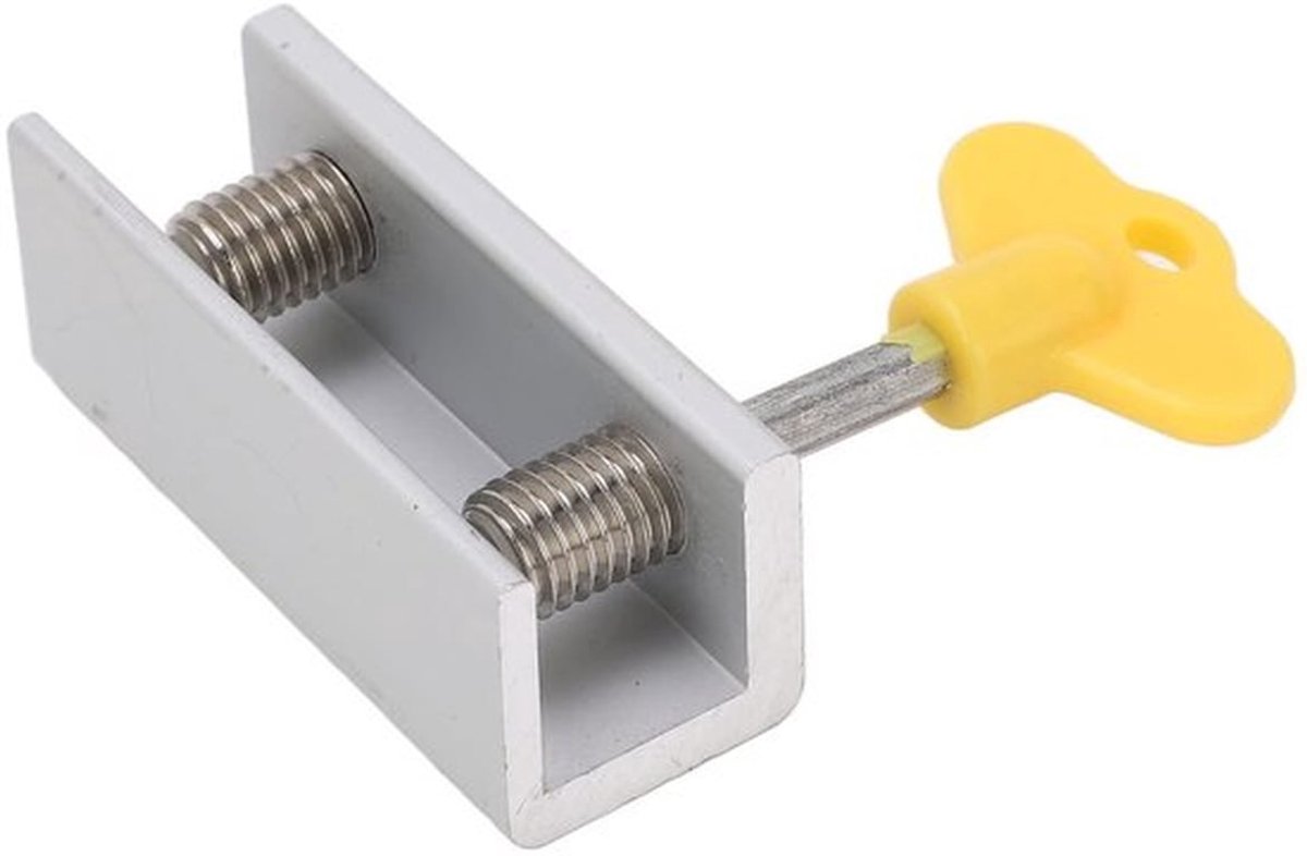 Schuifraamslot Verstelbaar - Raambeveiliging - Raamslot Kind - Aluminium/Roestvrij Staal - 4 Stuks - Geschikt voor Raildikte tot 1,6 cm