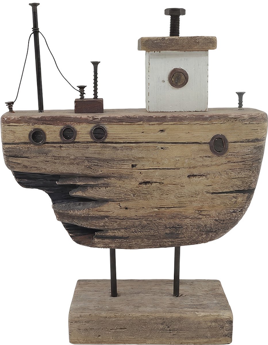 Clayre & Eef Decoratie Model Boot Bruin Hout