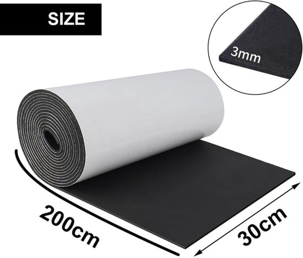 Celrubber 300 mm B x 3 mm D x 2 m L - Zelfklevend - Schuimrubber - Afdichting - Geluidsisolatie - Schokbescherming - Antislip - Afdichtingsschuim
