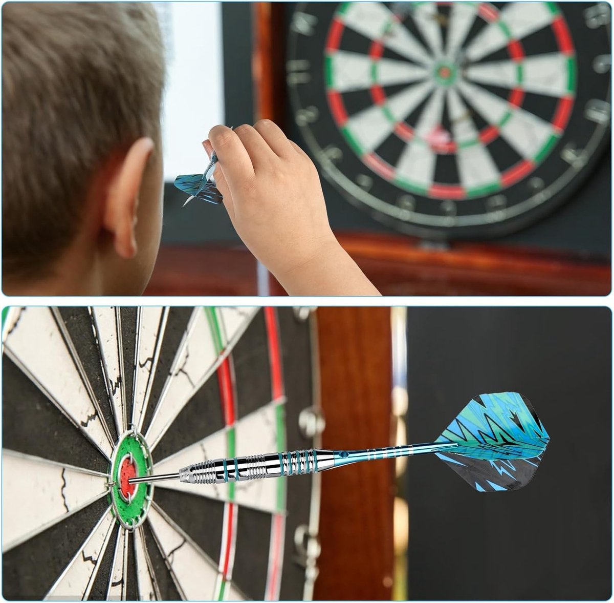 Professionele set van 3 stalen darts met metalen punt, aluminium schacht en extra accessoires voor dartspelers