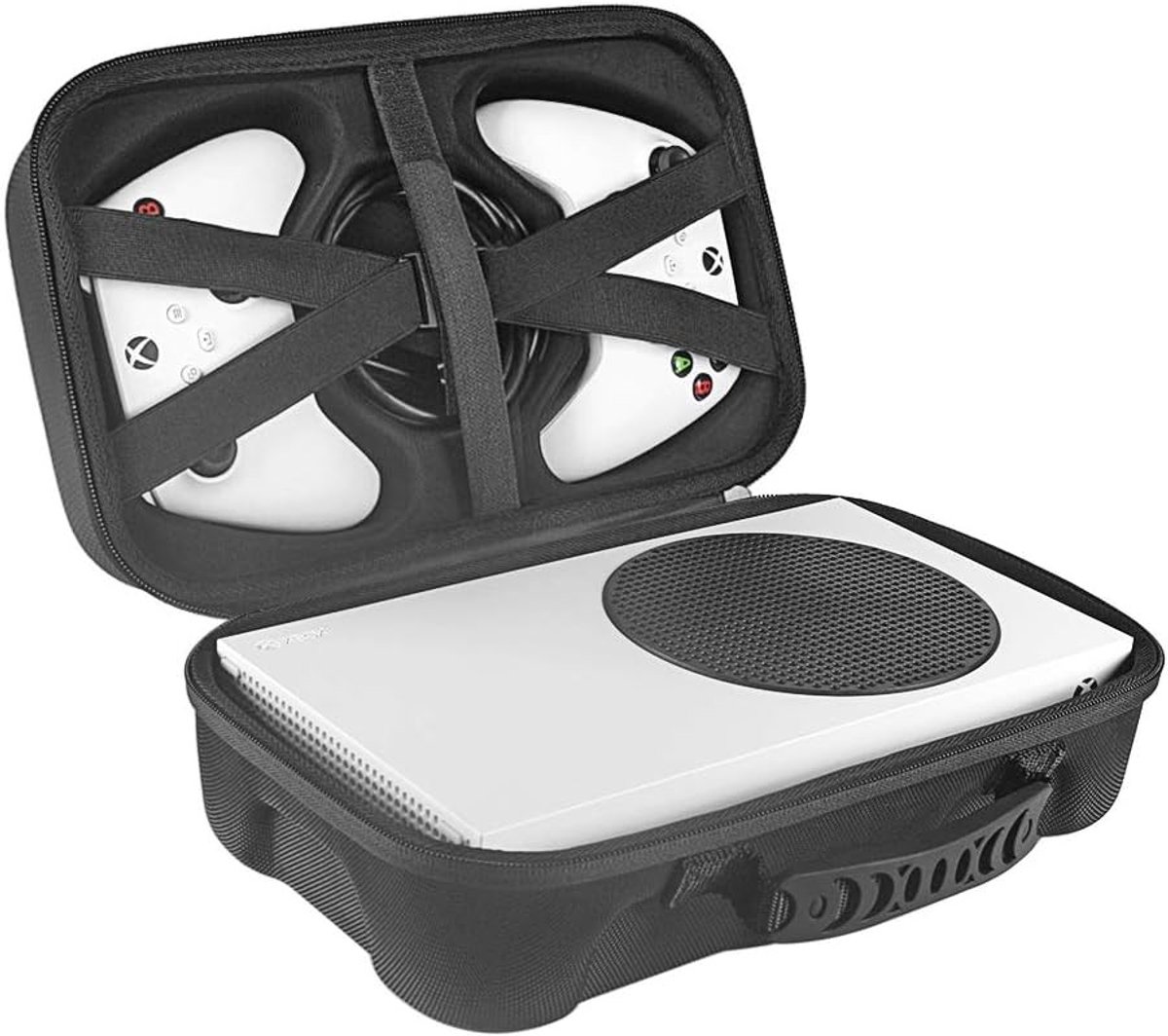 Reis- en opbergtas voor Xbox Series S console, controller en gamingaccessoires met extra bescherming en functionaliteit