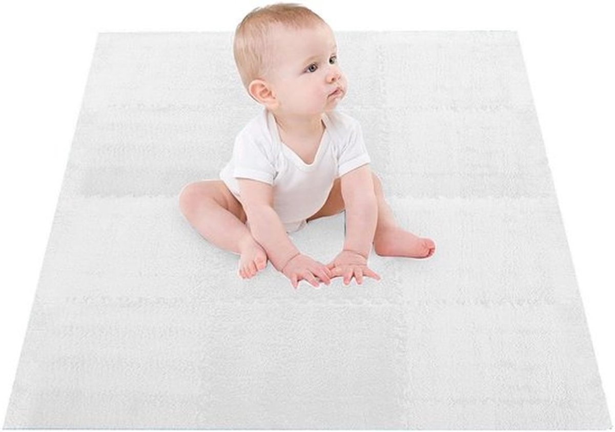 Puzzelmat 10 Stuks - Pluche Vloermattegels - Antislip - Zacht - Veilig voor Kinderen - Eenvoudig te Installeren - Vloermat