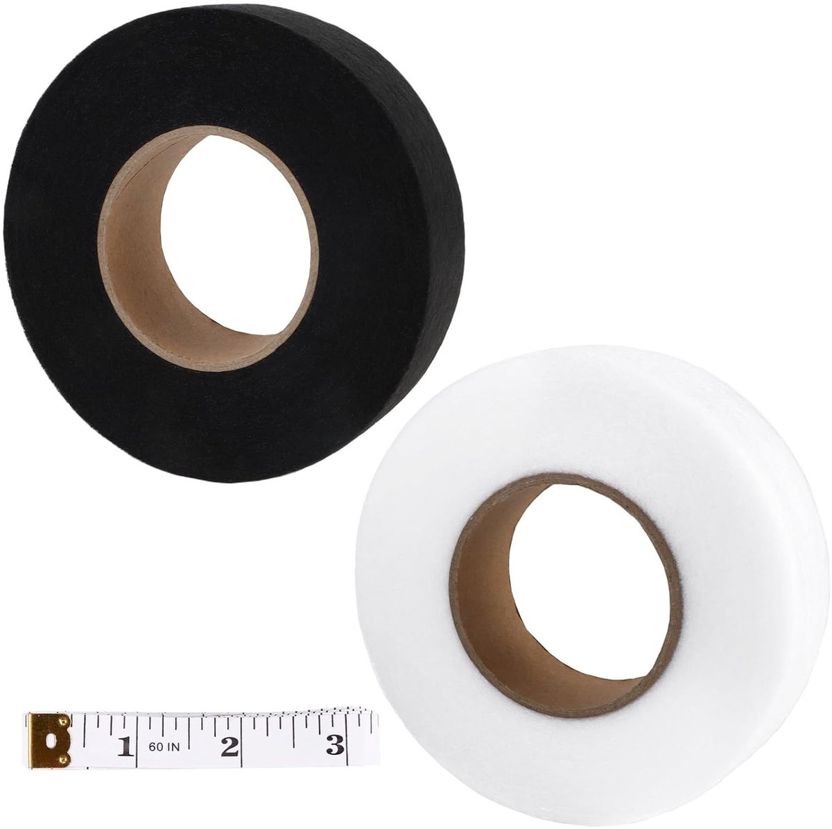 Strijkband - Zwart/Wit - 40 mm - Wasbestendige Zelfklevende Tape - Voor Het Inkorten van Gordijnen en Kleding
